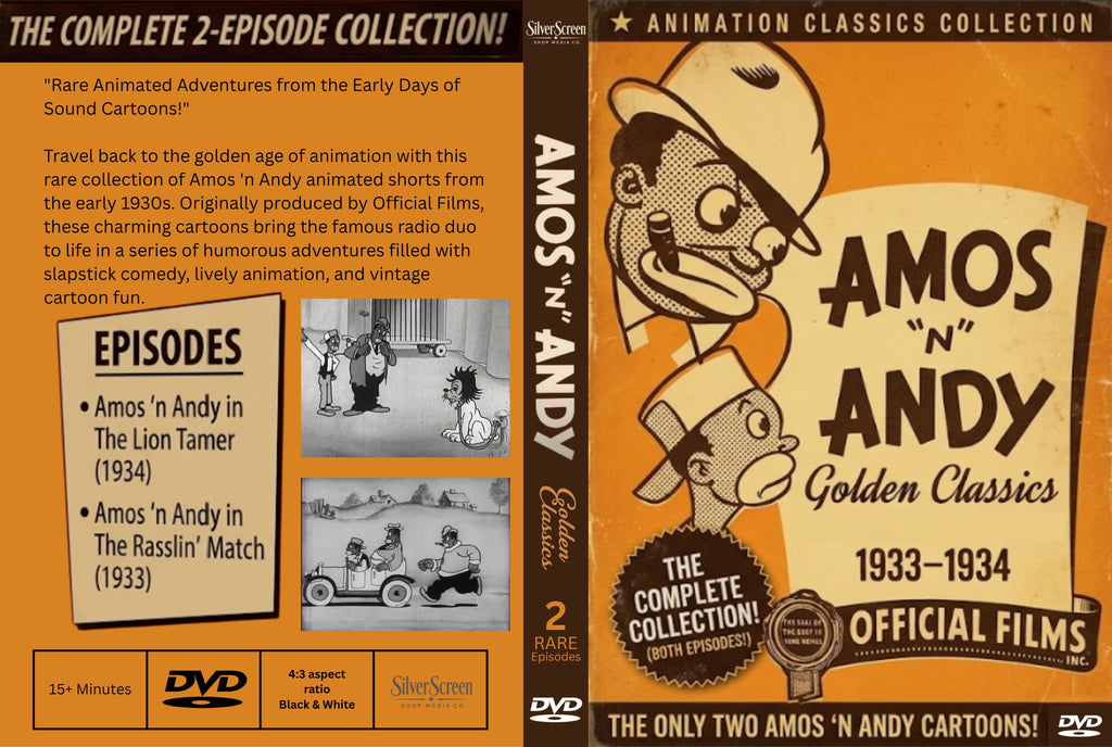 Amos and Andy Cartoons DVD 2 Rare Animated Shorts Classic Cartoon Collector Ed