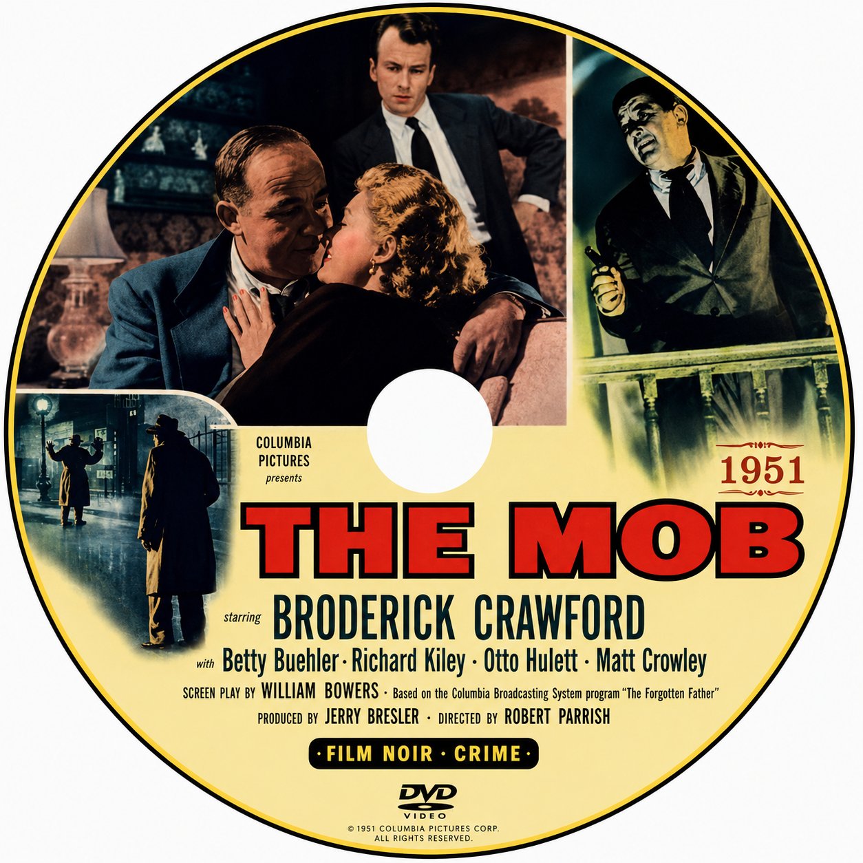The Mob 1951 Rare Film Noir Crime DVD With Cover Art Broderick Crawford