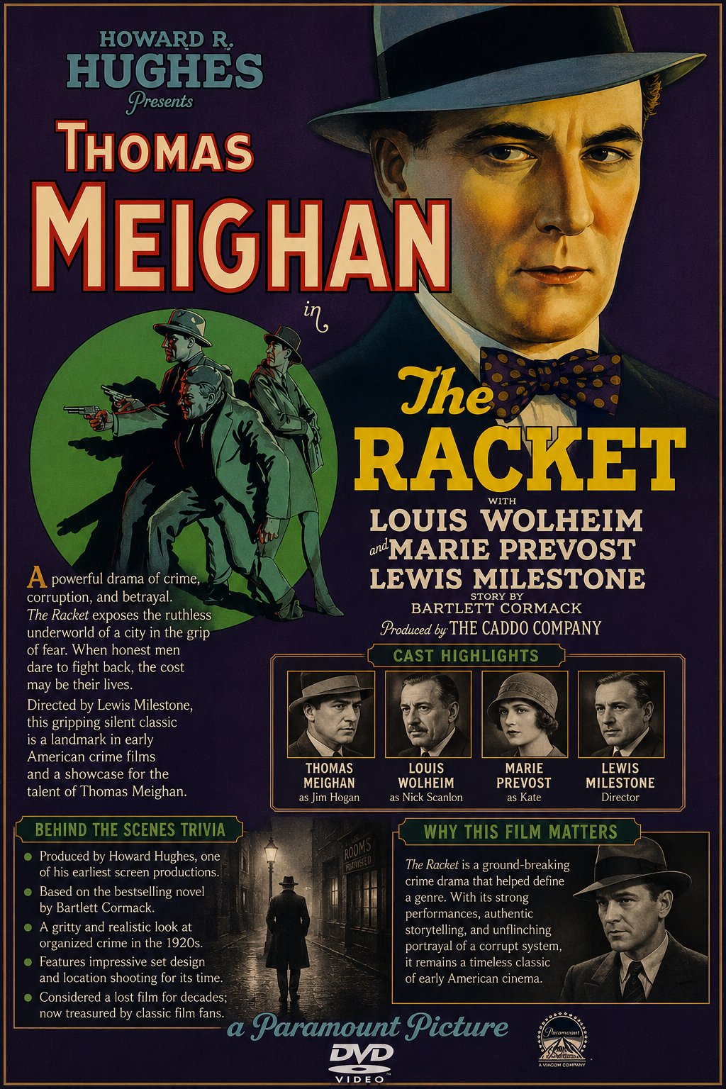 The Racket 1928 Rare Classic Silent Crime Drama DVD Howard Hughes Cover Art