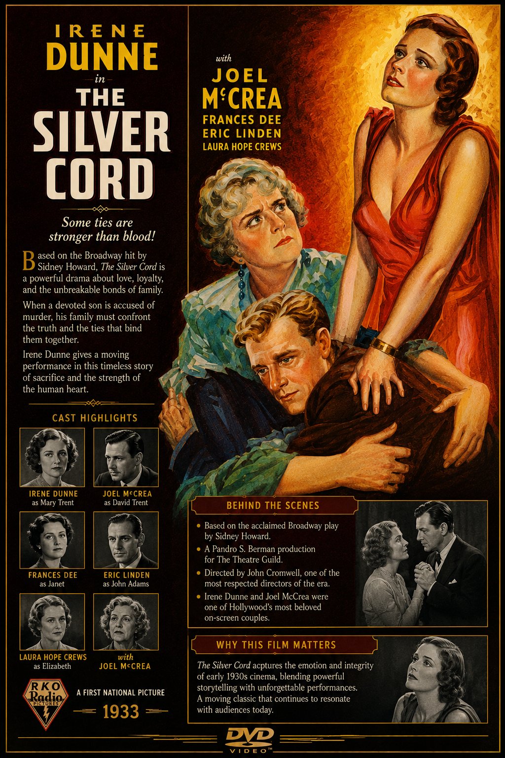 The Silver Cord 1933 Pre Code Drama Film DVD With Cover Art