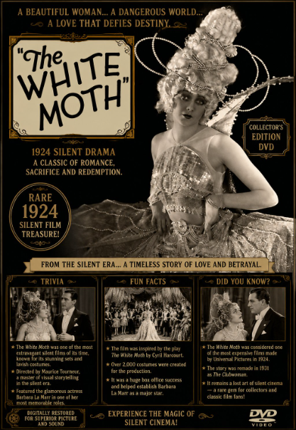 The White Moth 1924 Rare Classic Silent Drama DVD Collector Edition With ARTWORK