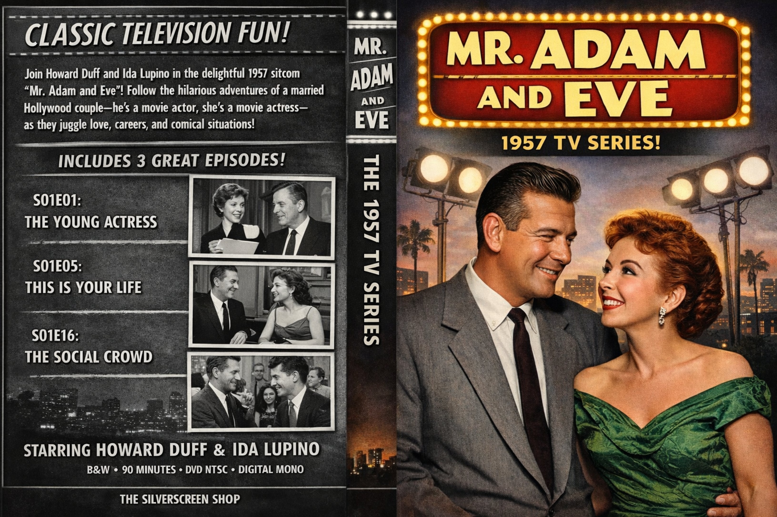 Mr. Adam and Eve (1957) Classic TV Comedy DVD 3 Episodes Rare Sitcom
