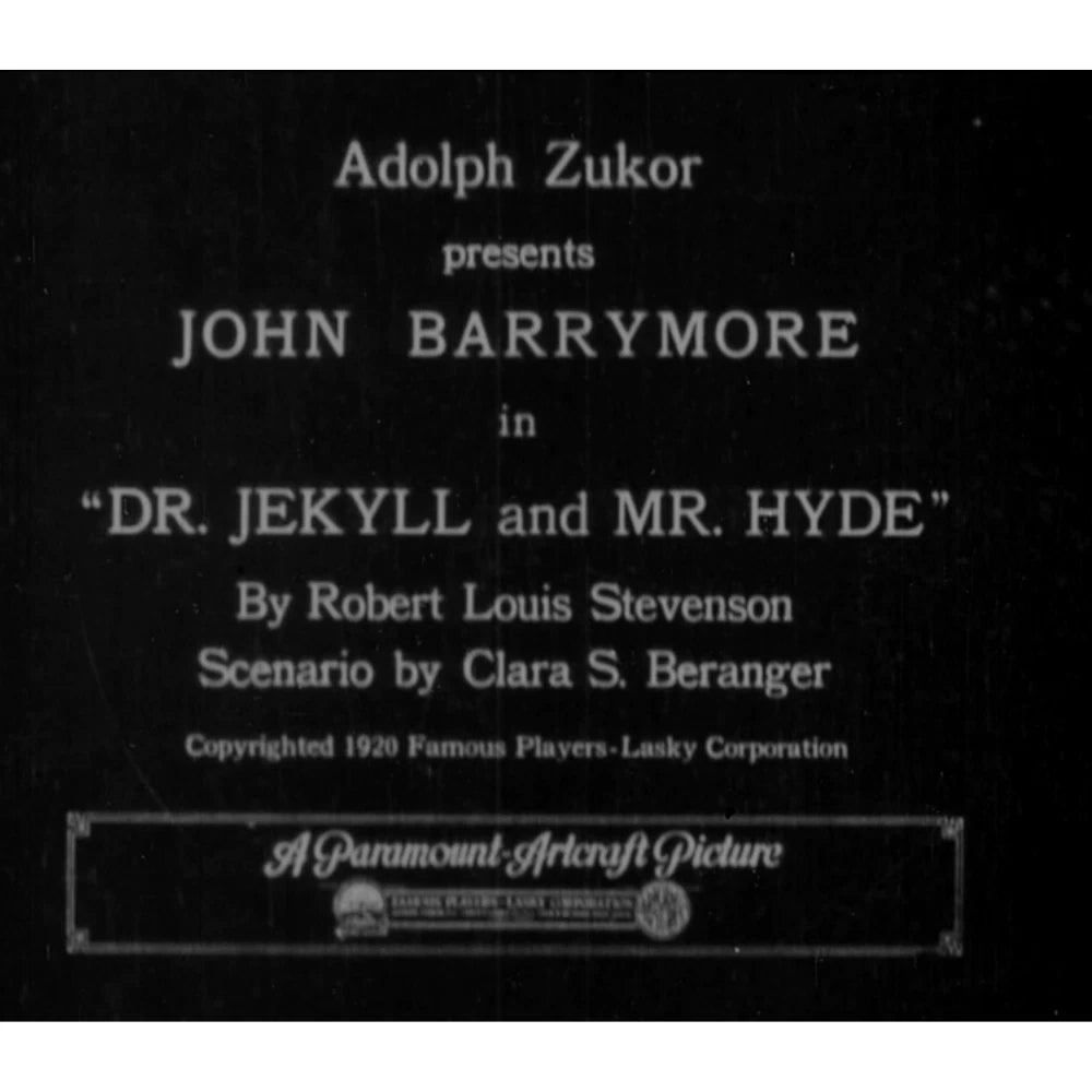 Dr Jekyll and Mr Hyde 1920 Silent Horror Classic on DVD