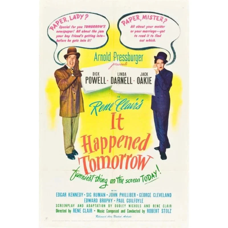 It Happened Tomorrow 1944 Rare Fantasy Comedy DVD Classic