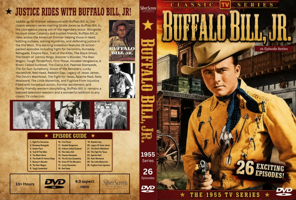 Buffalo Bill Jr 1955 26 Rare Episode Western Adventure DVD - Collectors Edition