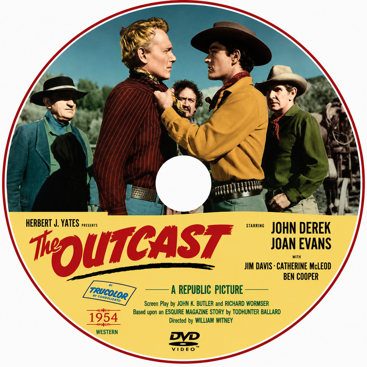 The Outcast 1954 Western Film DVD With Cover Art John Derek