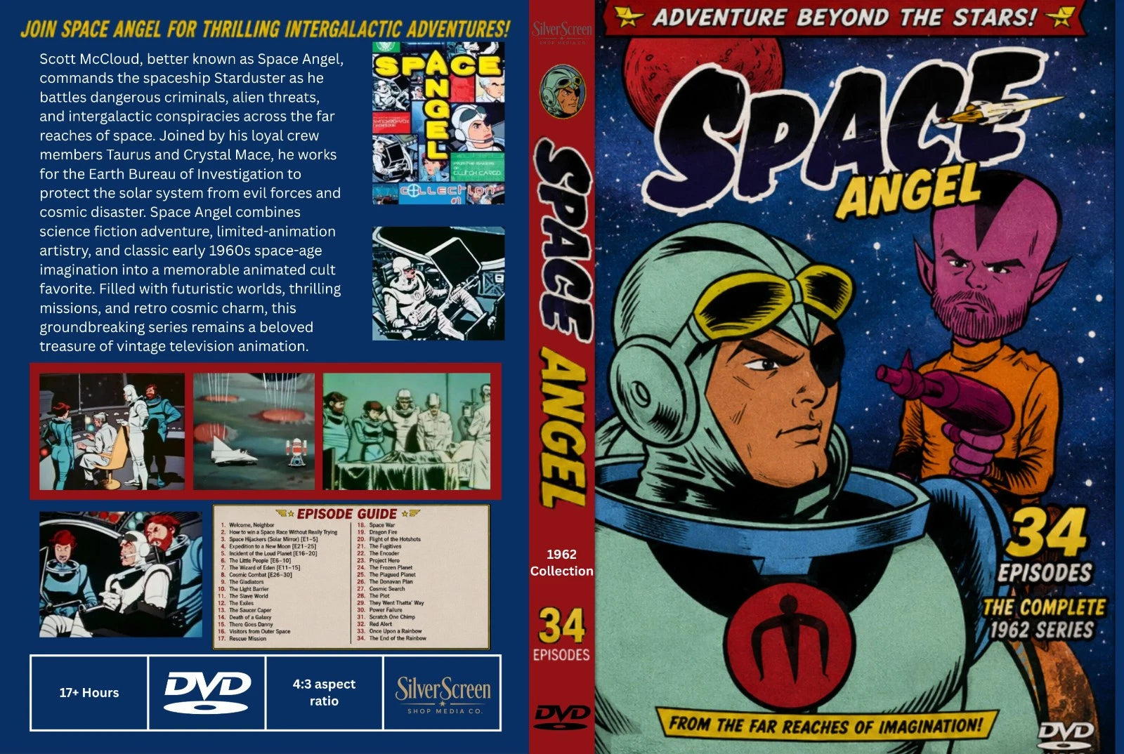 Space Angel (1962) Classic Sci-Fi Animated Series DVD – 34 Surviving Episodes