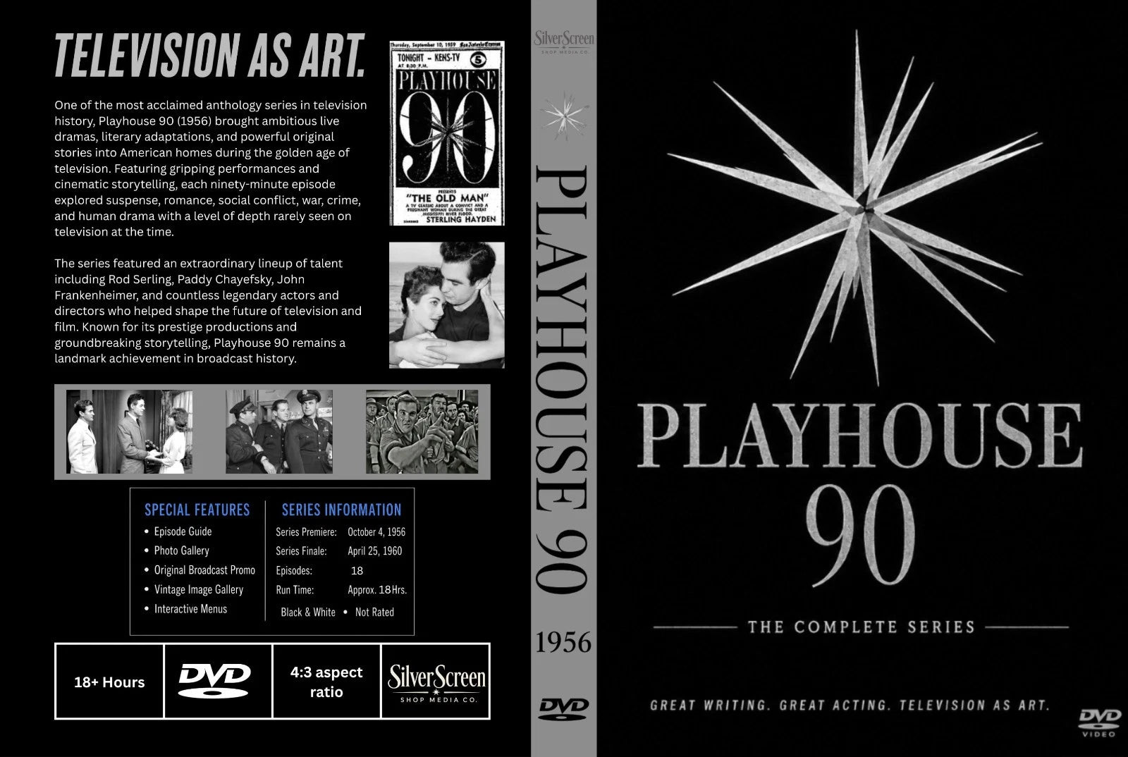 Playhouse 90 1956 Classic TV DVD 18 Episodes Collector Edition With Cover Art