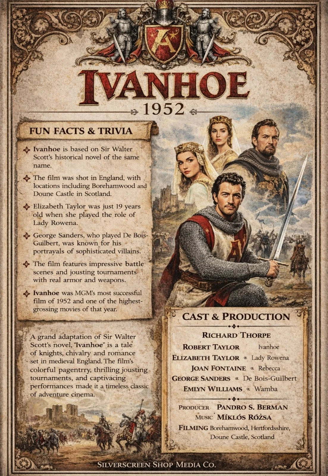 Ivanhoe 1952 Classic Historical Adventure Film on DVD