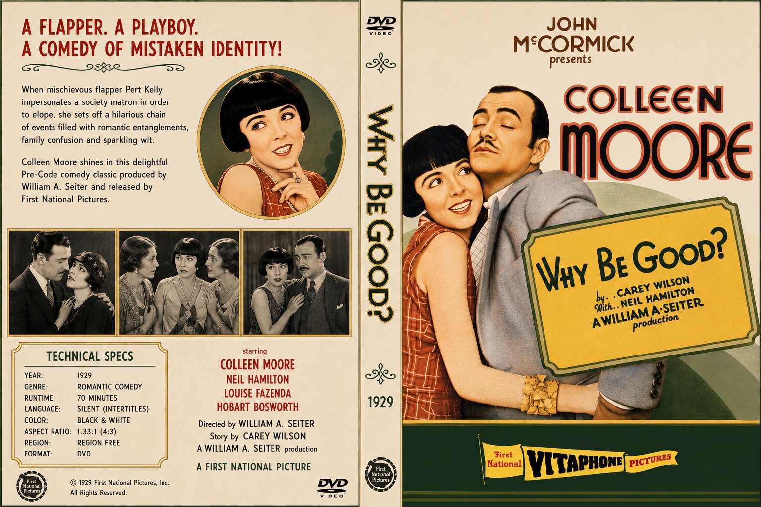 Why Be Good 1929 Silent Romantic Comedy DVD With Cover Art Colleen Moore